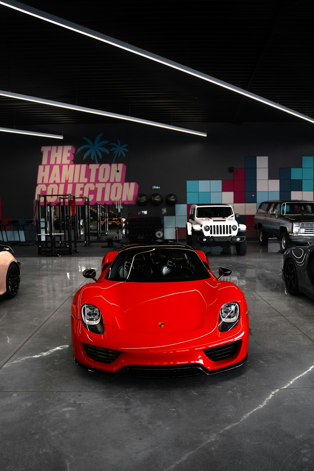 luxury car showroom interior