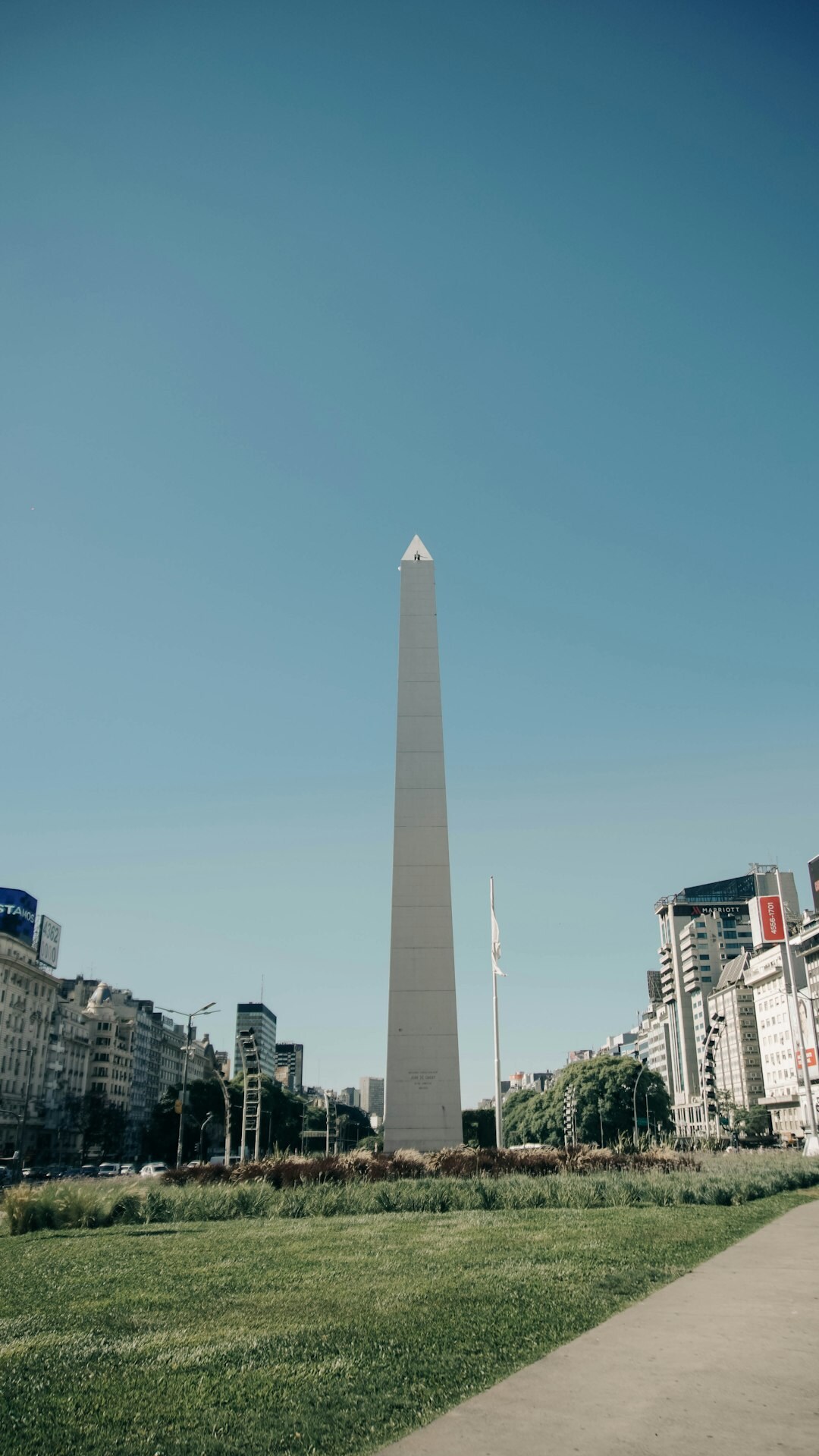 Buenos Aires Obelisco monument on a wide avenue