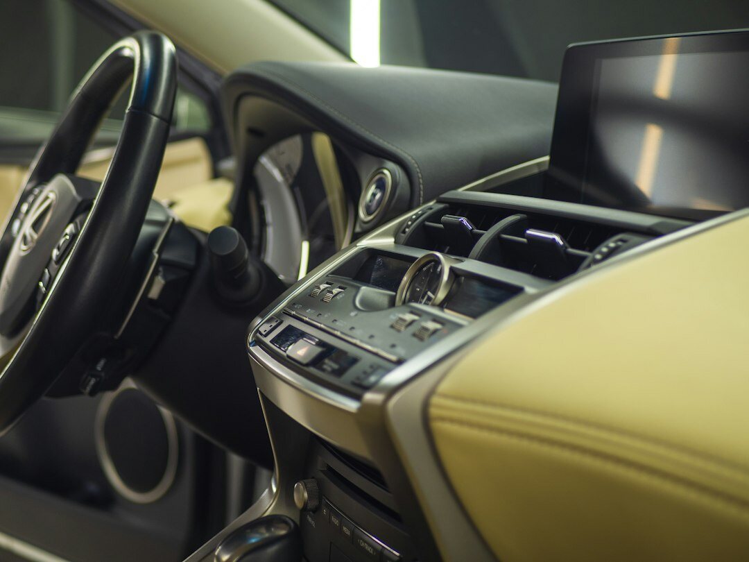 modern car dashboard with touchscreen